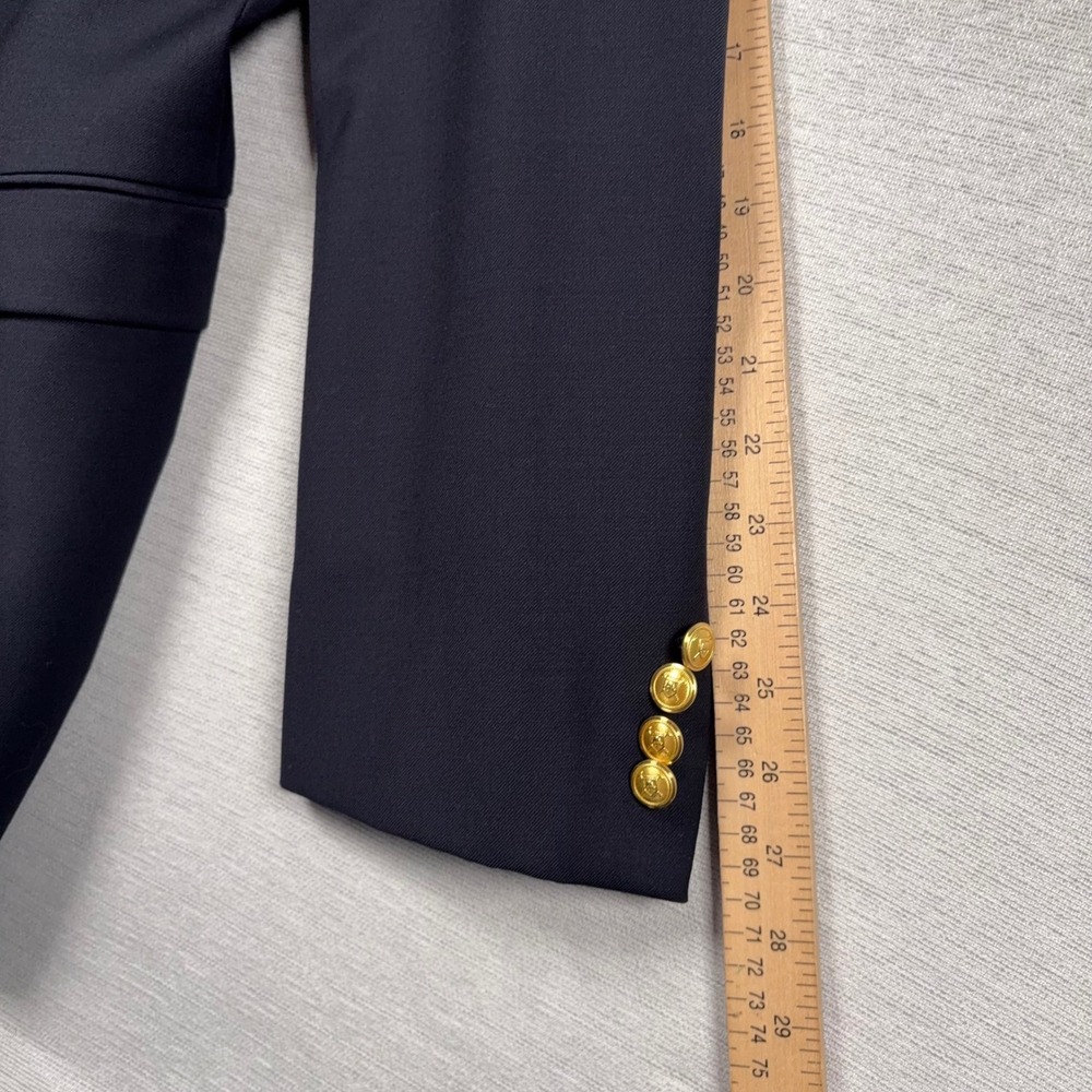 Lauren Ralph Lauren Blazer Men 44L Navy Blue Wool Blend Gold Button Sport Coat - Picture 12 of 14